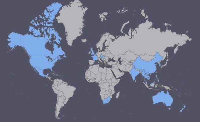 Countries Visited Map - July 2015