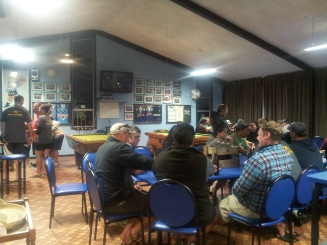 Friday night at the local rugby club house