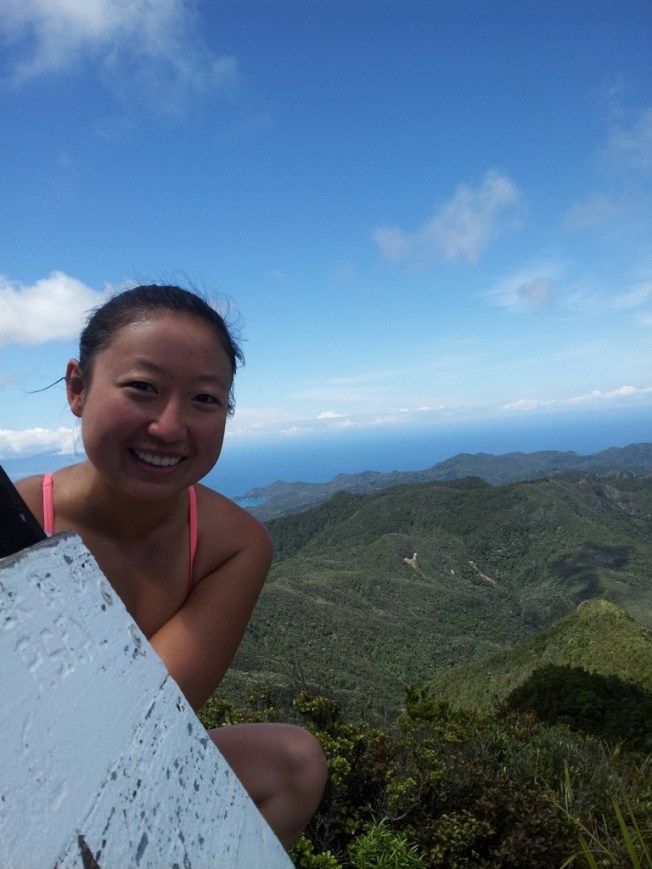 Perched at the top of the world! Mount Hobson, the highest point the the Great Barrier at 650m.