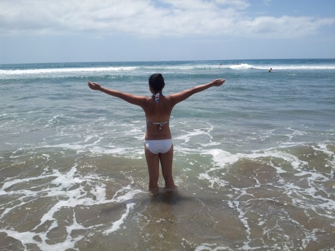 Celebrating my first birthday on the beach!