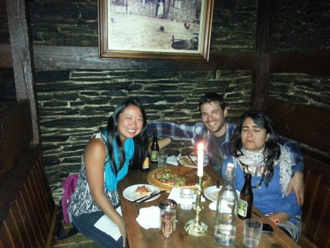 Our gypsy family last night of the road trip. Pizza and beers at The Cow, the oldest restaurant in Queenstown.
