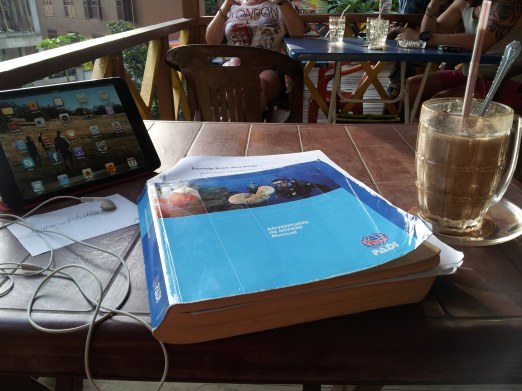 "Studying" at Ewan's